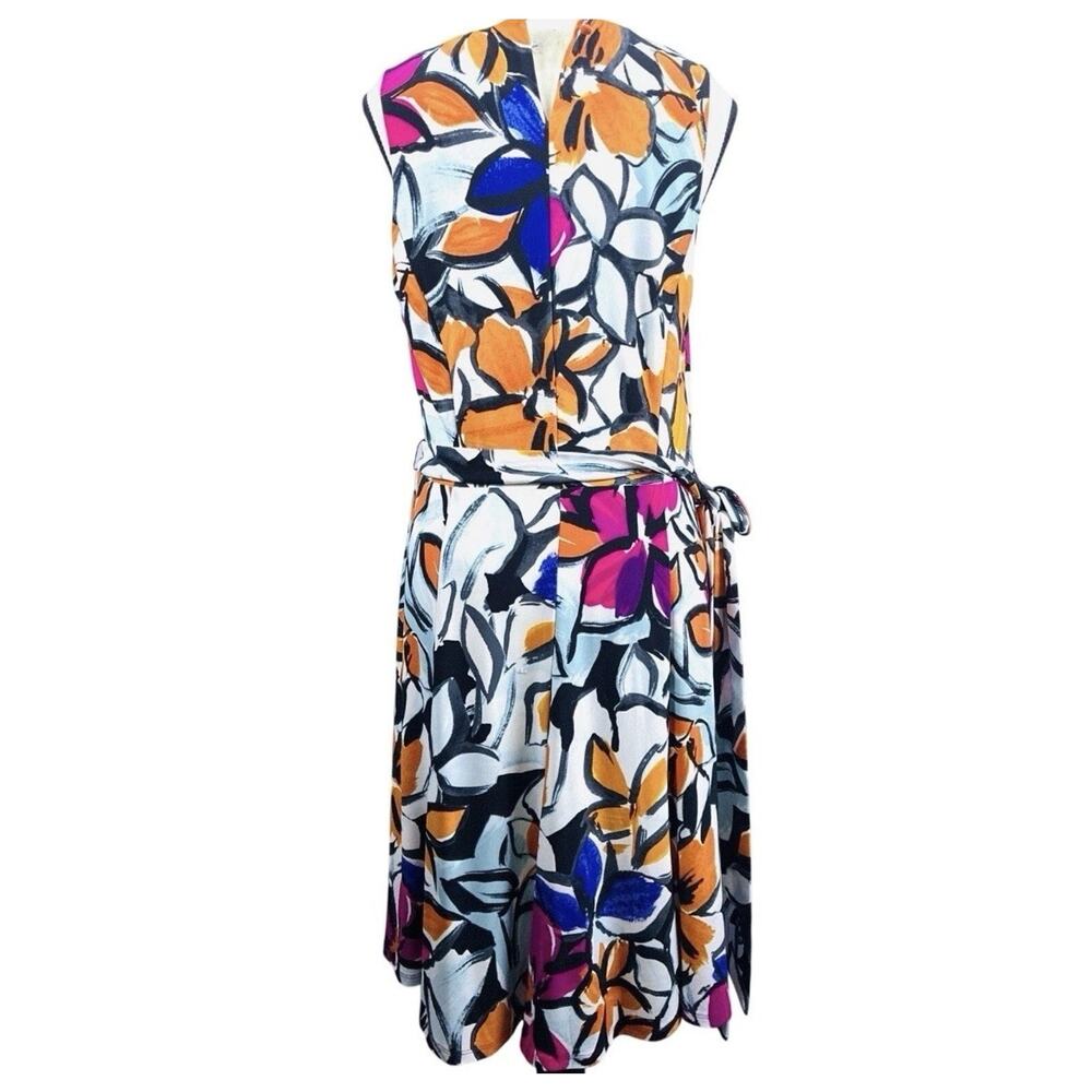 Lauren Ralph Lauren Floral Wrap Dress Sleeveless Fit Flare Belted Size 10 - Picture 3 of 8